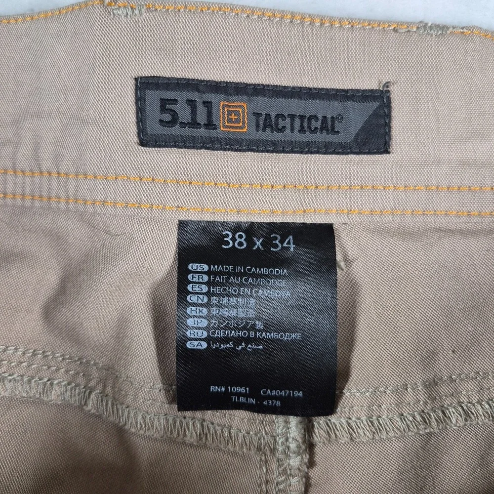 5.11‎ Tactical Stonecutter Pants Men's 38x30 Beige Field Canvas Stretch Workwear